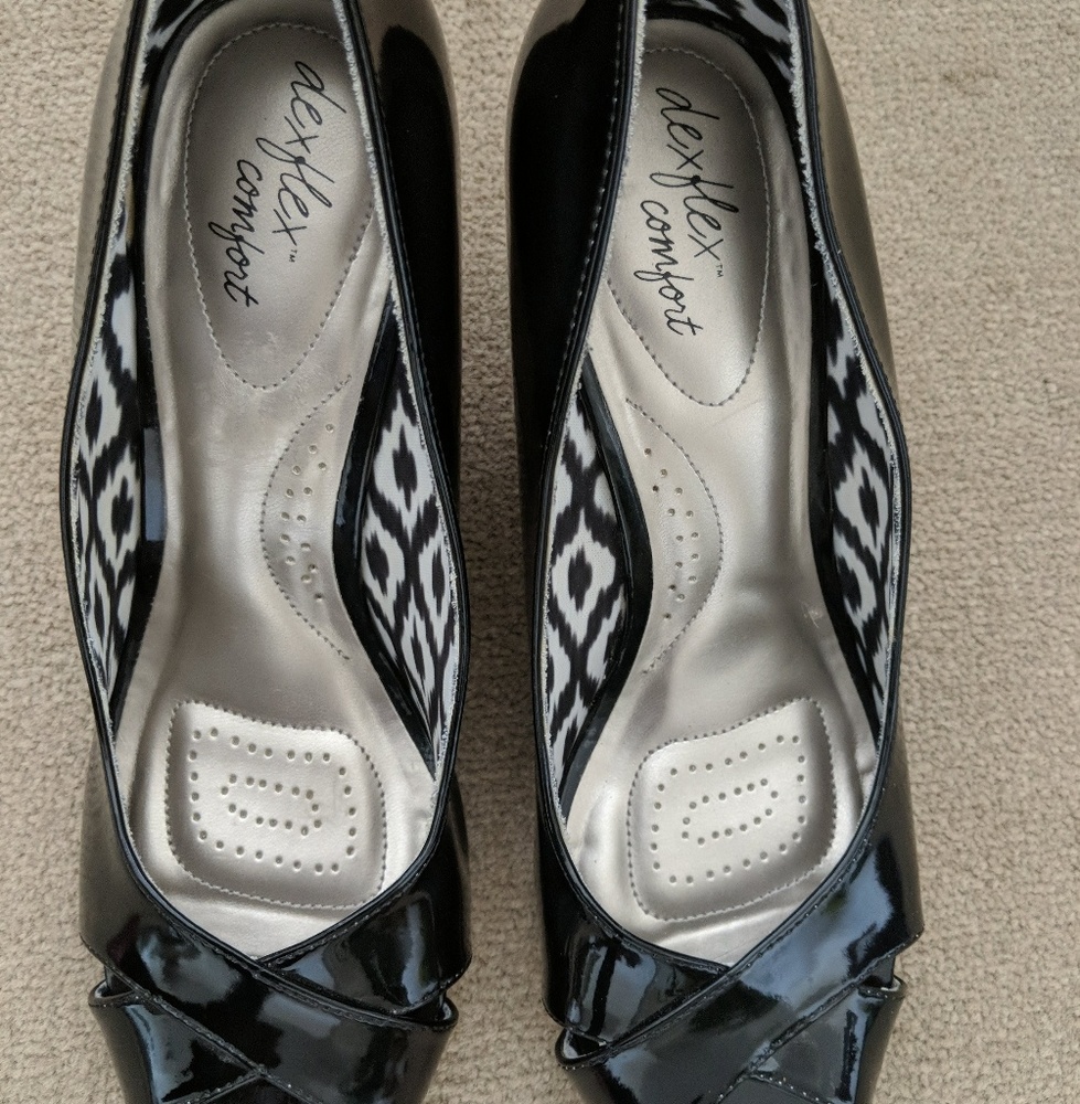 Dexflex Comfort Black Sandal Wedges